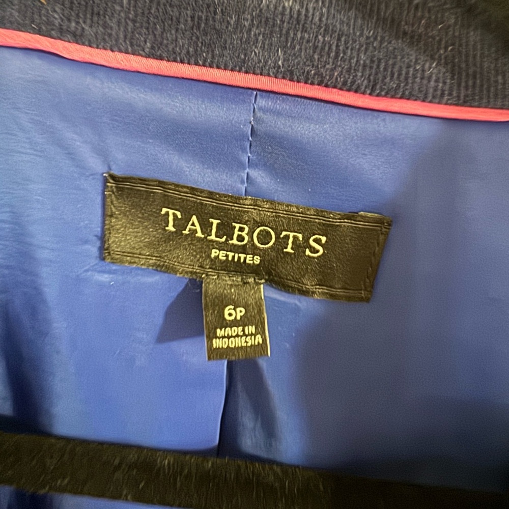Talbots  Corduroy Navy Blue Women's Blazer - Picture 3 of 12